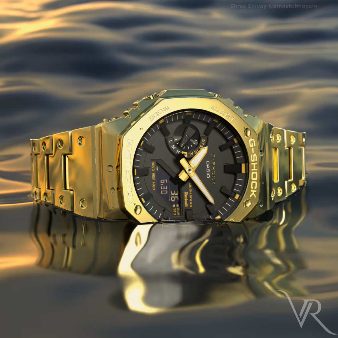 CA-21115720 AK Golden Black Dial Watch.