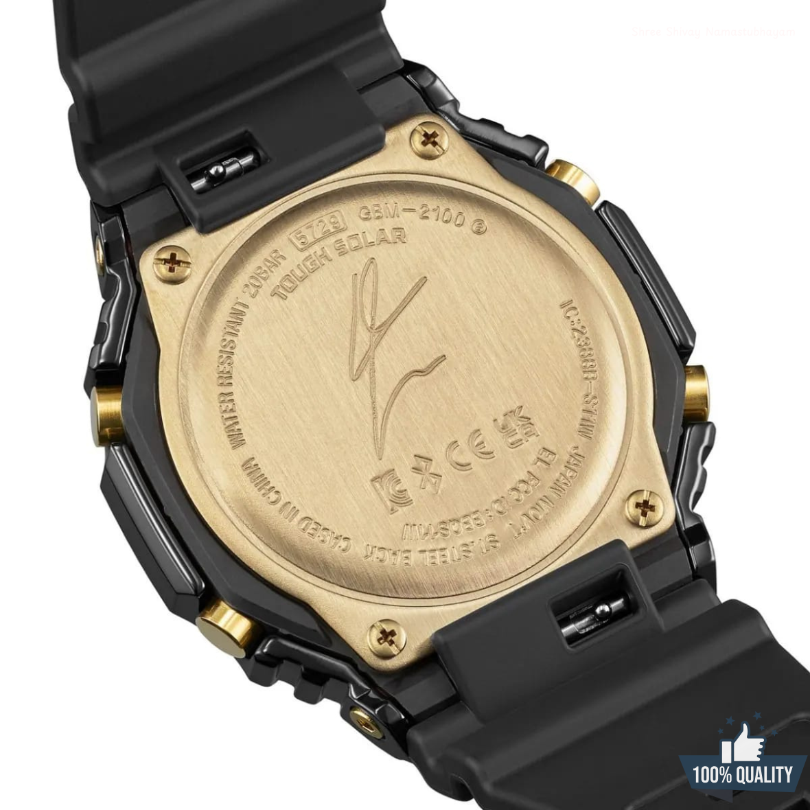 YR-122150 New Launch Black Golden Watch.