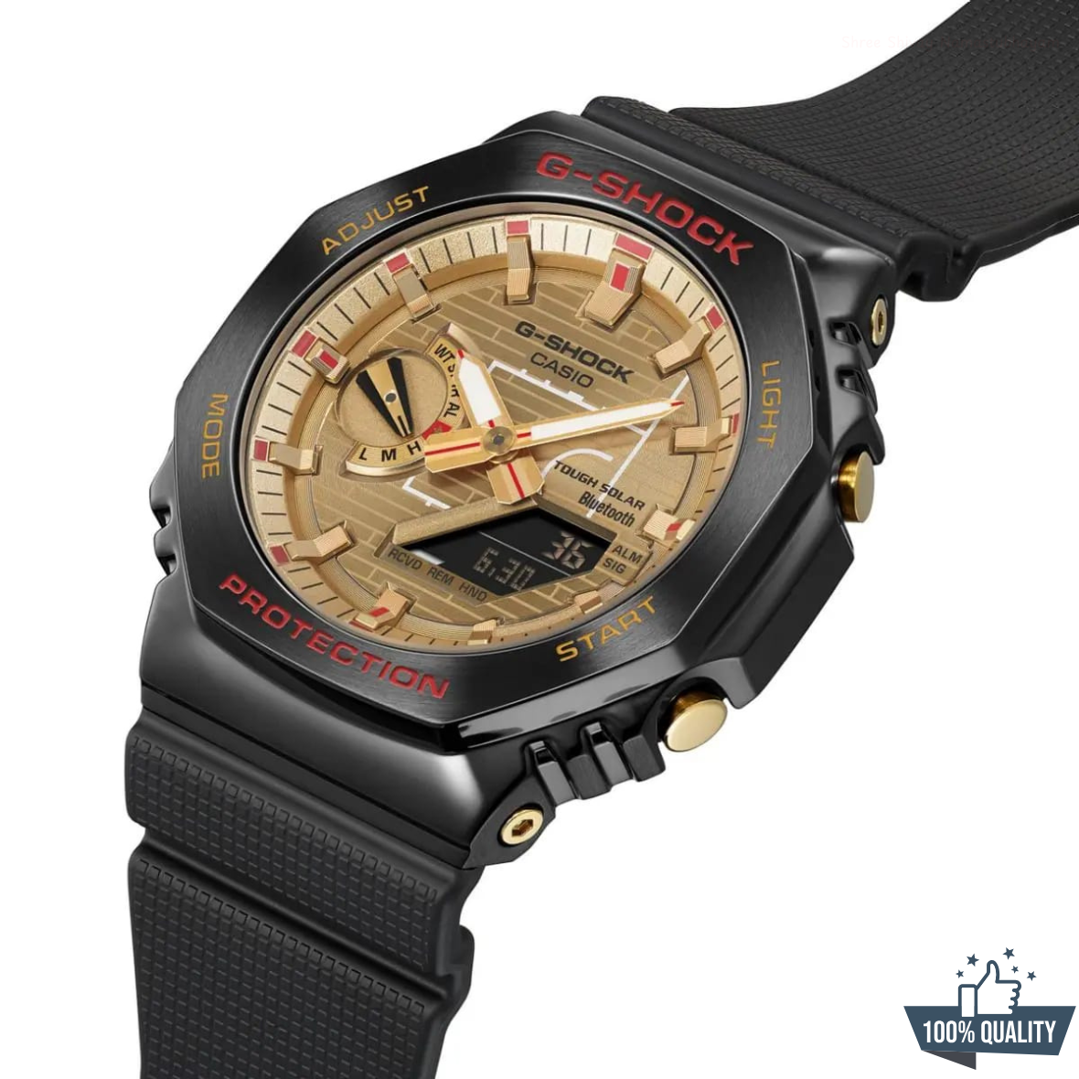 YR-122150 New Launch Black Golden Watch.