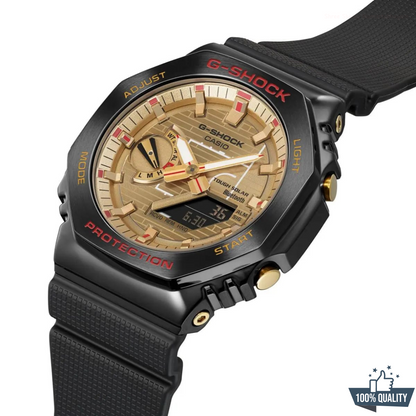 YR-122150 New Launch Black Golden Watch.