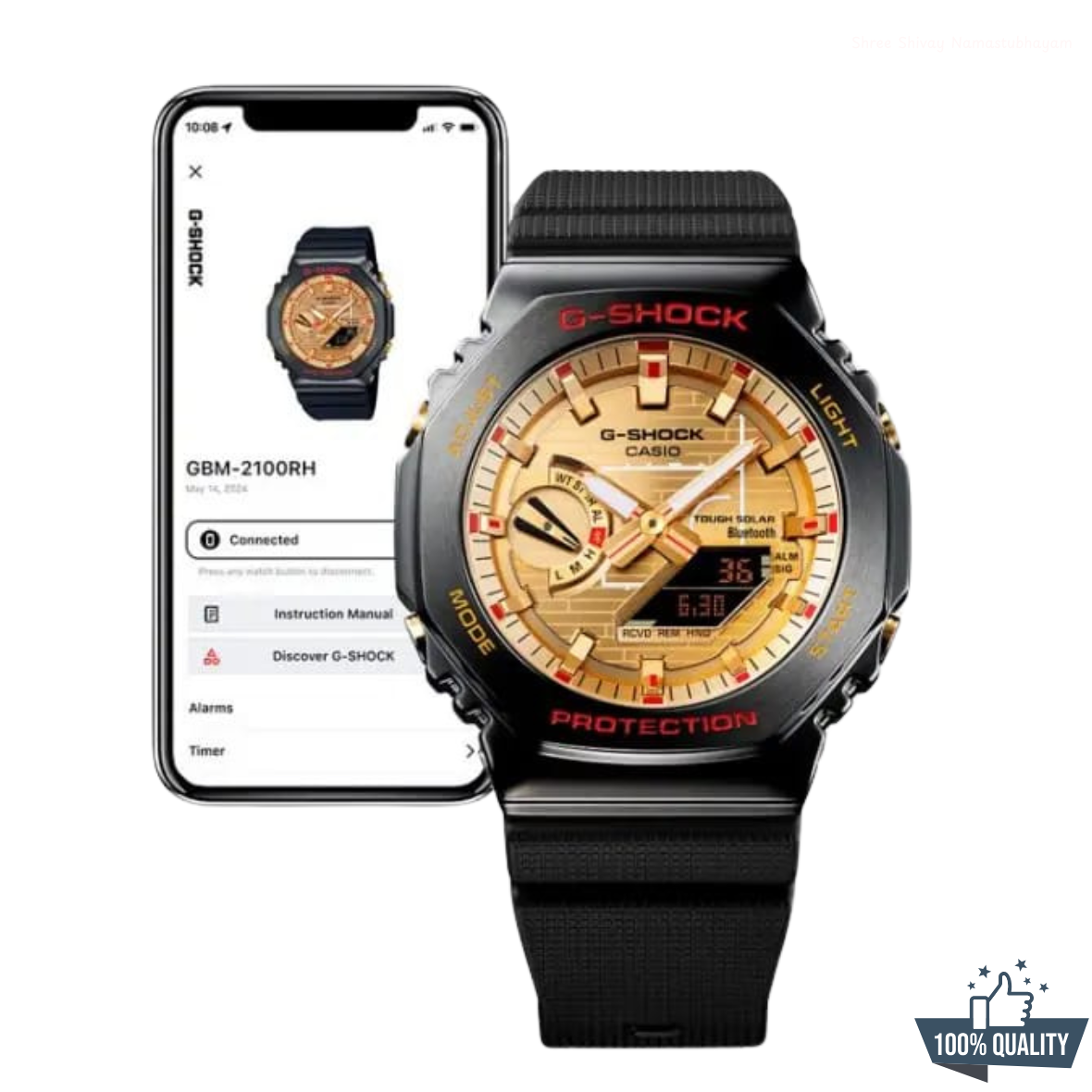 YR-122150 New Launch Black Golden Watch.