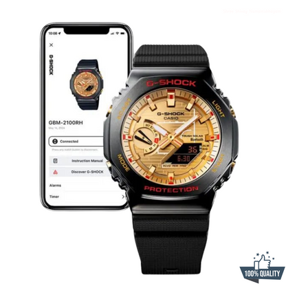YR-122150 New Launch Black Golden Watch.