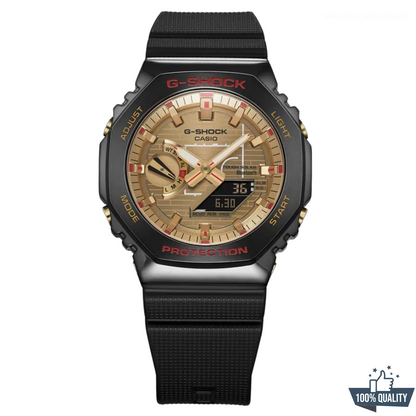 YR-122150 New Launch Black Golden Watch.