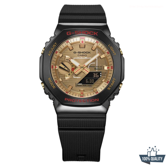 YR-122150 New Launch Black Golden Watch.