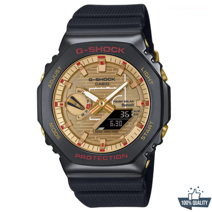 YR-122150 New Launch Black Golden Watch.