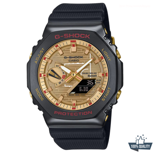 YR-122150 New Launch Black Golden Watch.